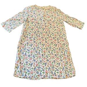 H&M boho floral mini dress size 6 lightweight prarie 3/4 sleeve cotton shift